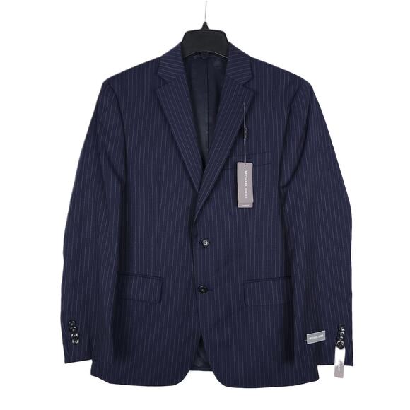 Michael Kors Men's Classic-Fit Stretch Wool Suit Jacket Navy Pinstripe 38S NWT - Picture 1 of 7